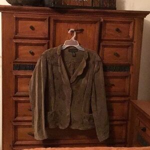 XL Elegant Brown Corduroy Women's Blazer by Alexis & Avery